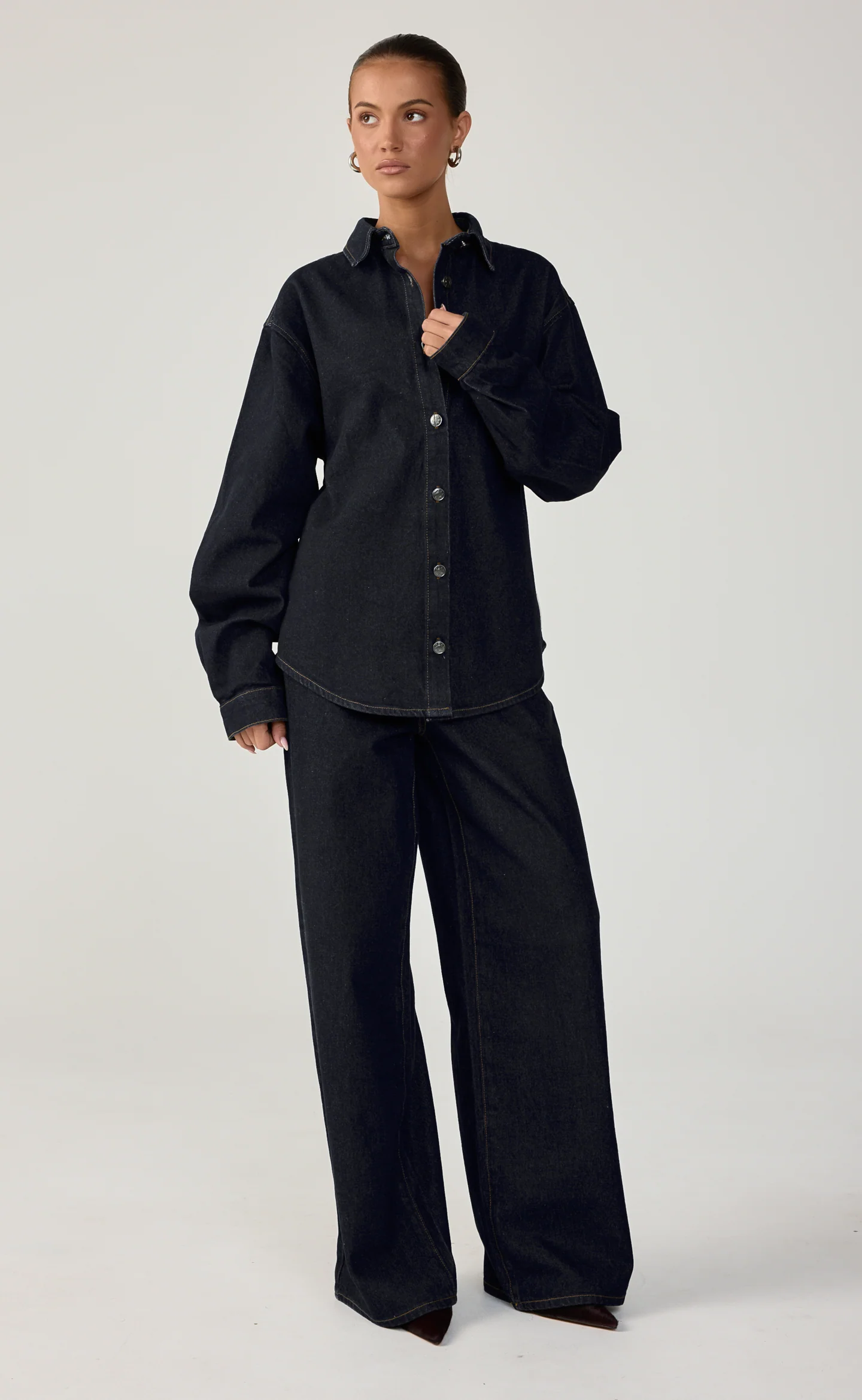 Saloon Denim Shirt (Navy Blue Denim) - Image 2
