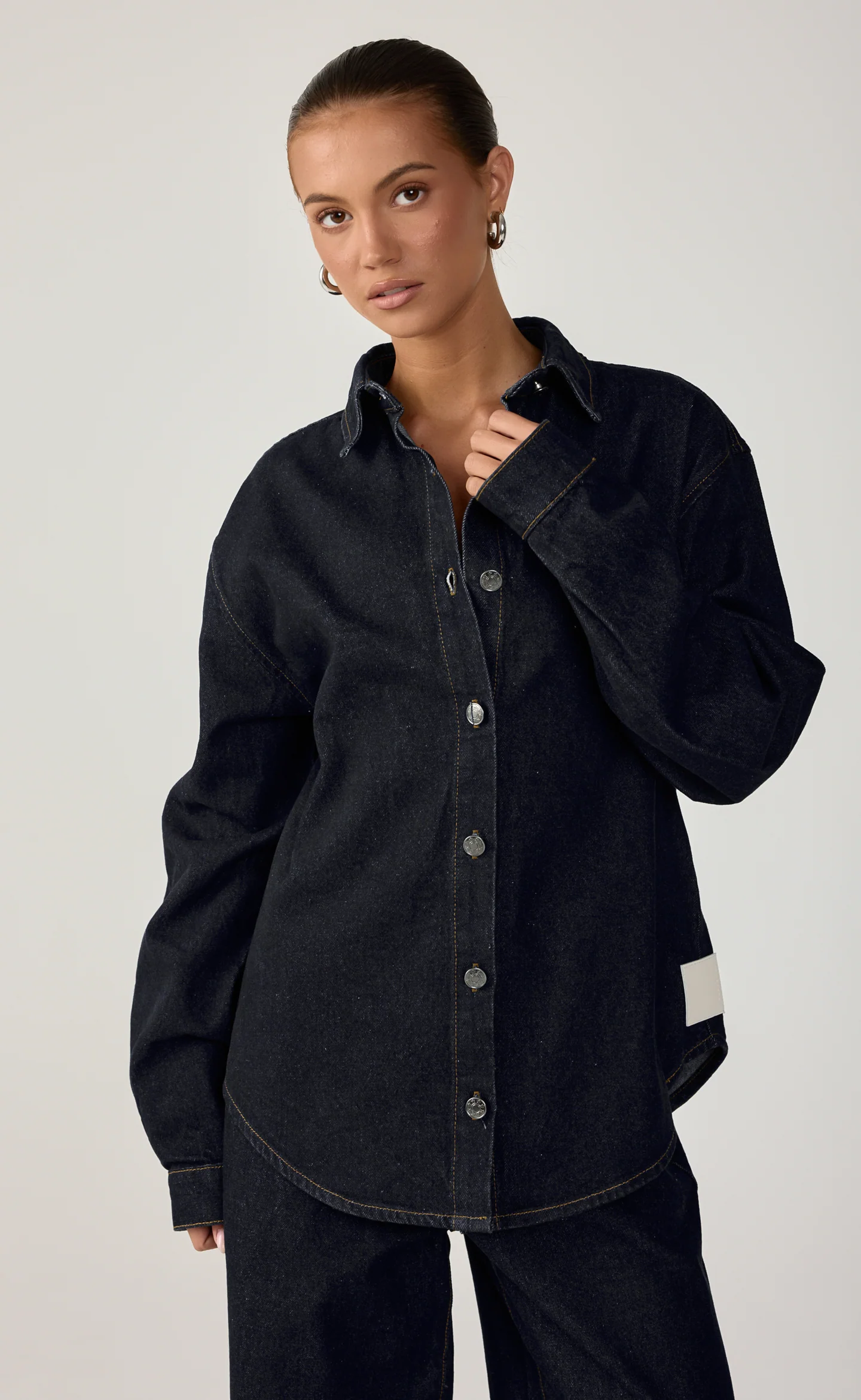 Saloon Denim Shirt (Navy Blue Denim) - Image 5