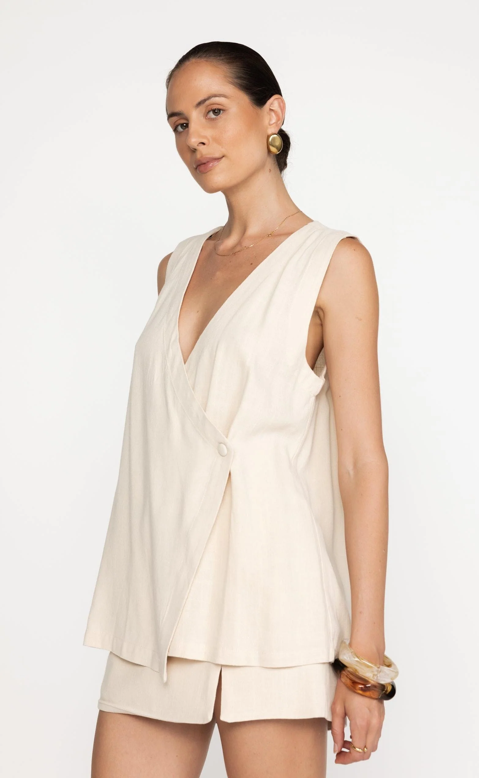Sandra Mini Skirt (Latte) - Image 7
