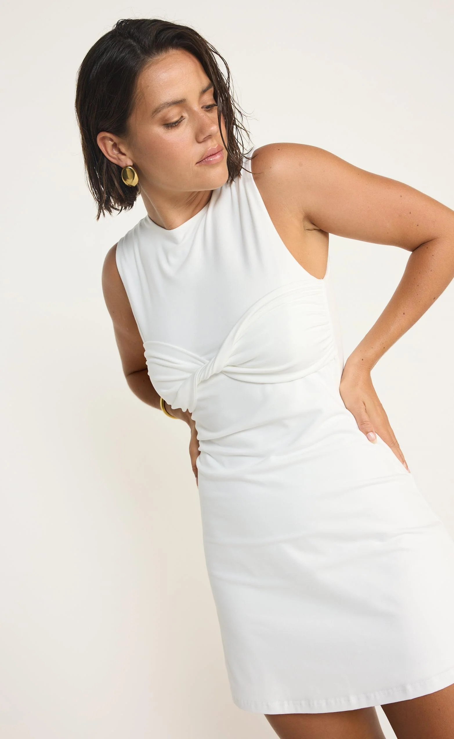 Seaside Mini Dress (White) - Image 10