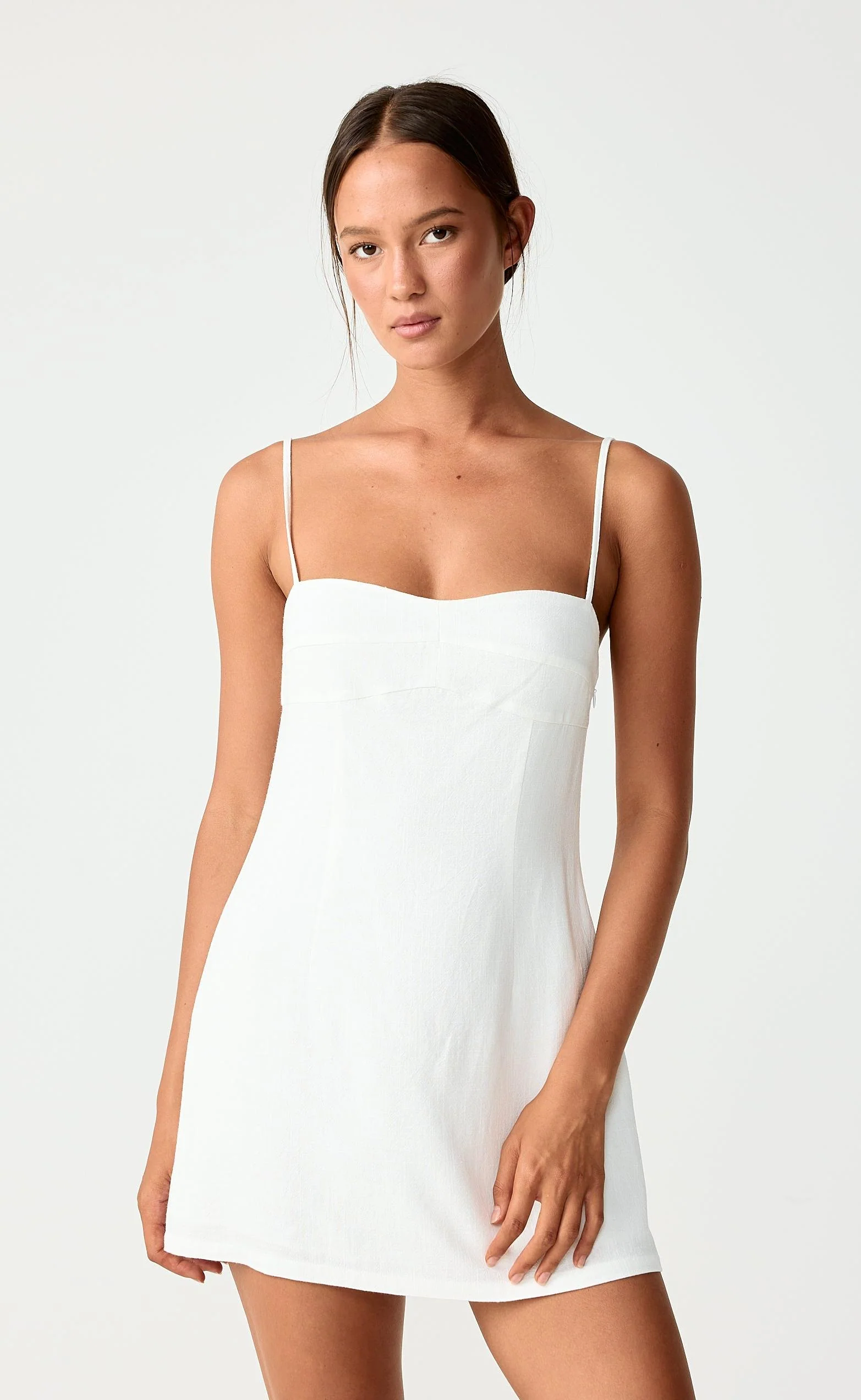 Selene Mini Dress (White) - Image 4