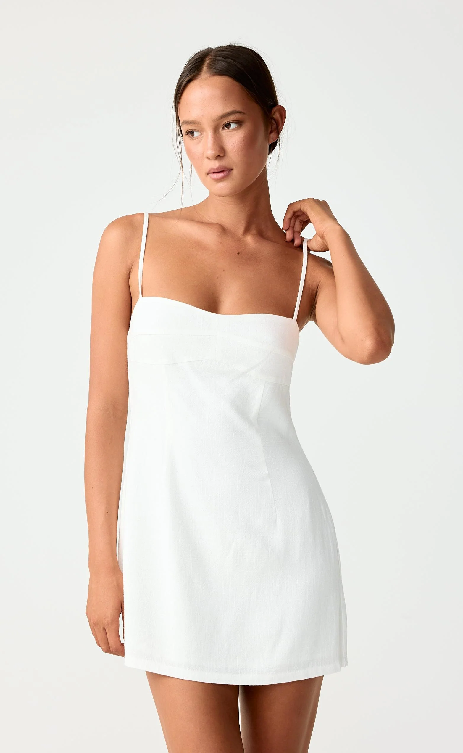 Selene Mini Dress (White) - Image 7