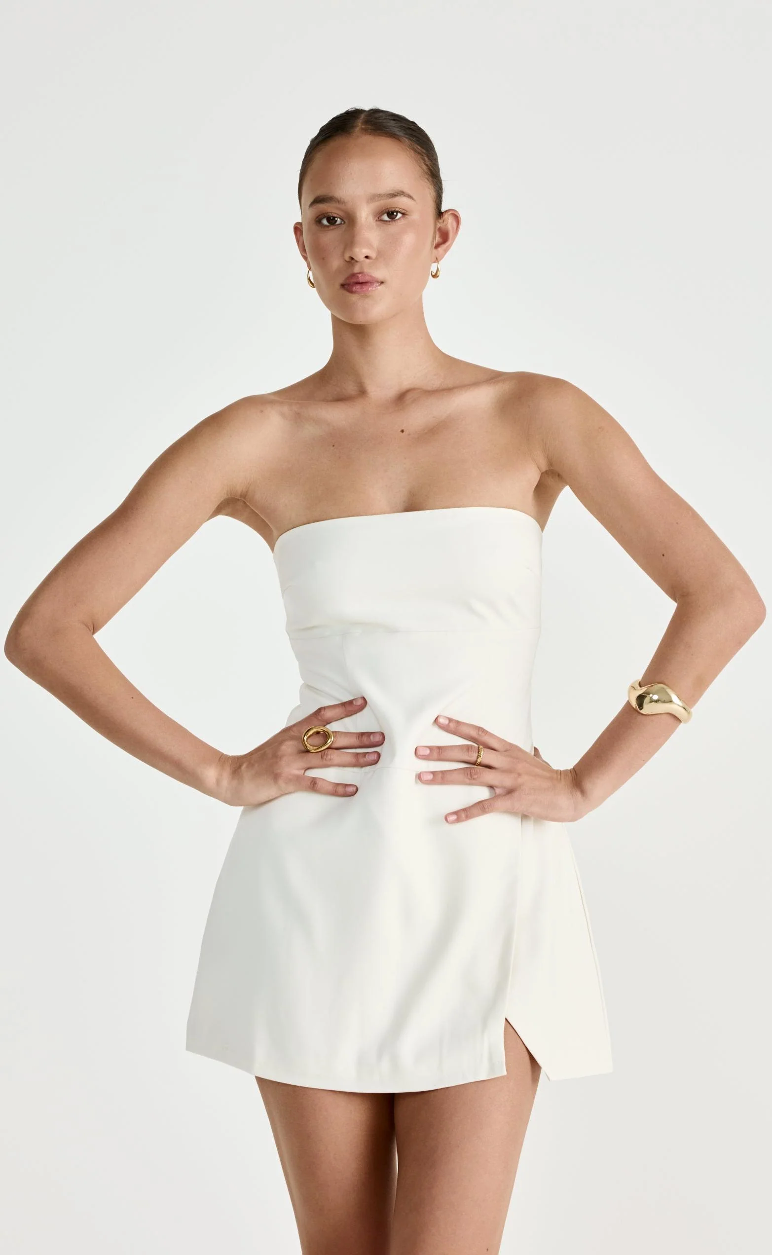 Shea Mini Dress (Oat) - Image 3
