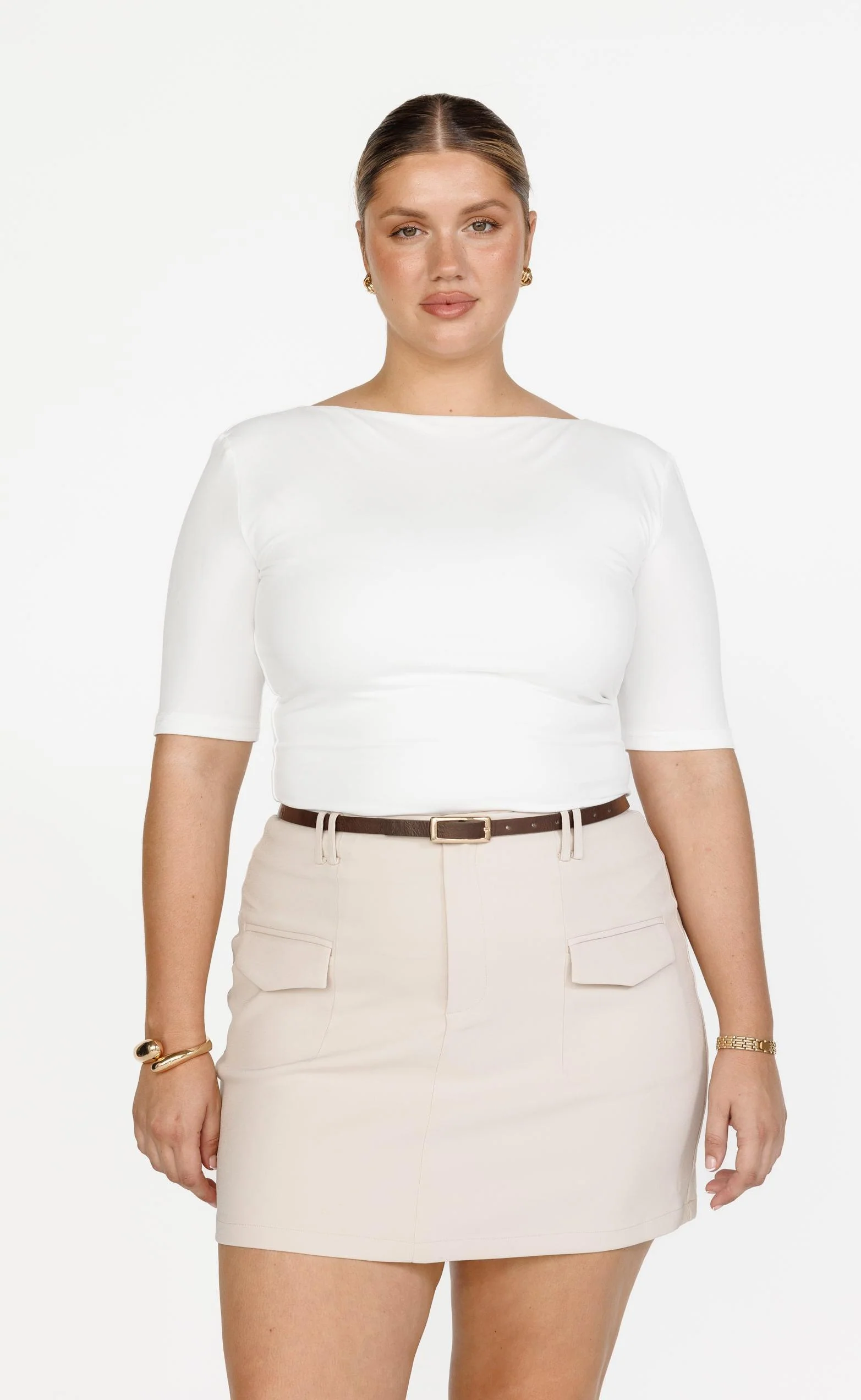 Sherin Mini Skirt (Oat) - Image 11