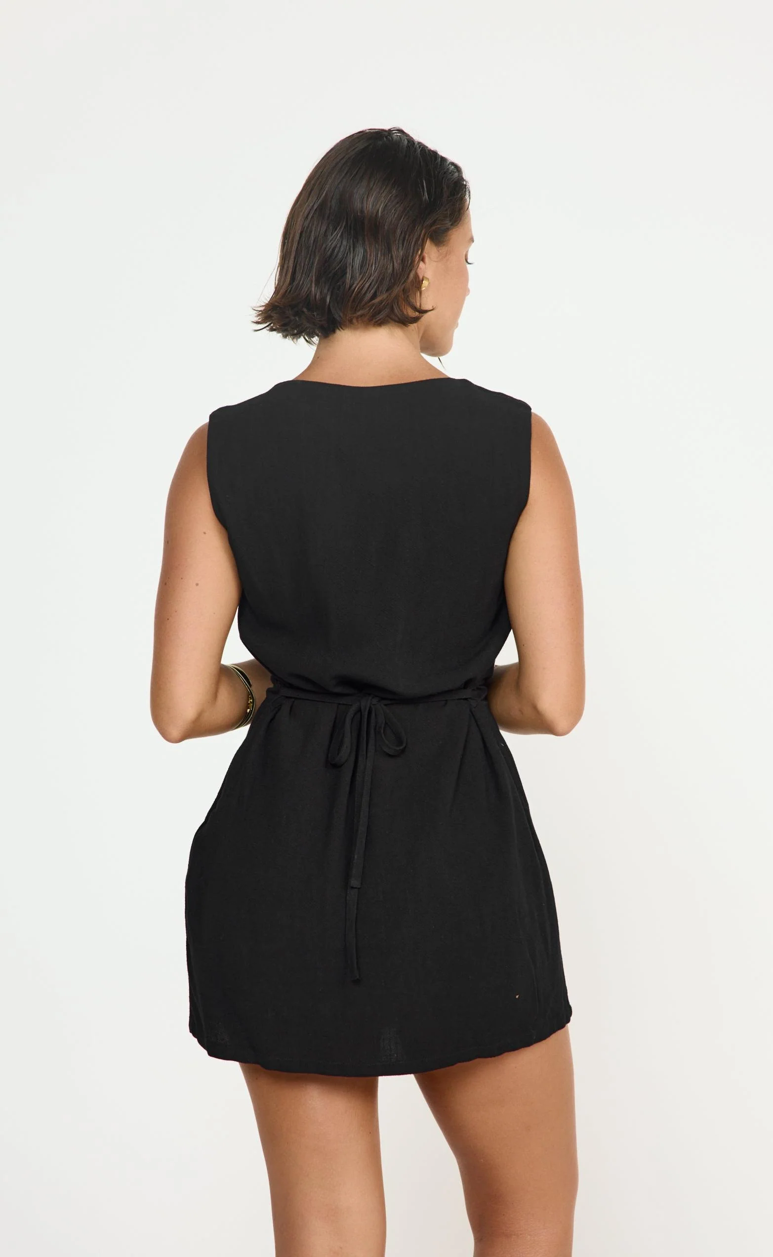 Shoreline Mini Dress (Black) - Image 11
