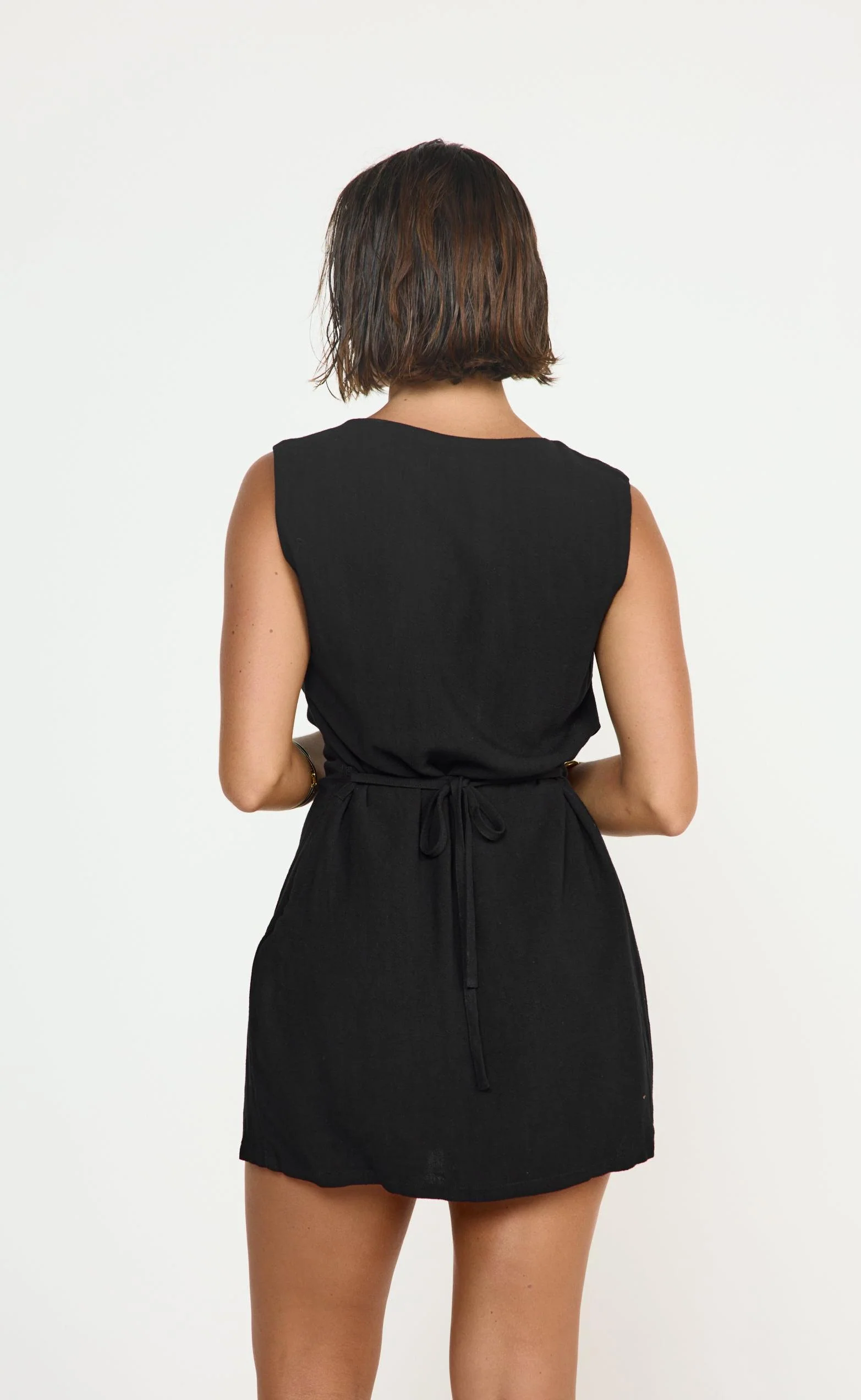 Shoreline Mini Dress (Black) - Image 12