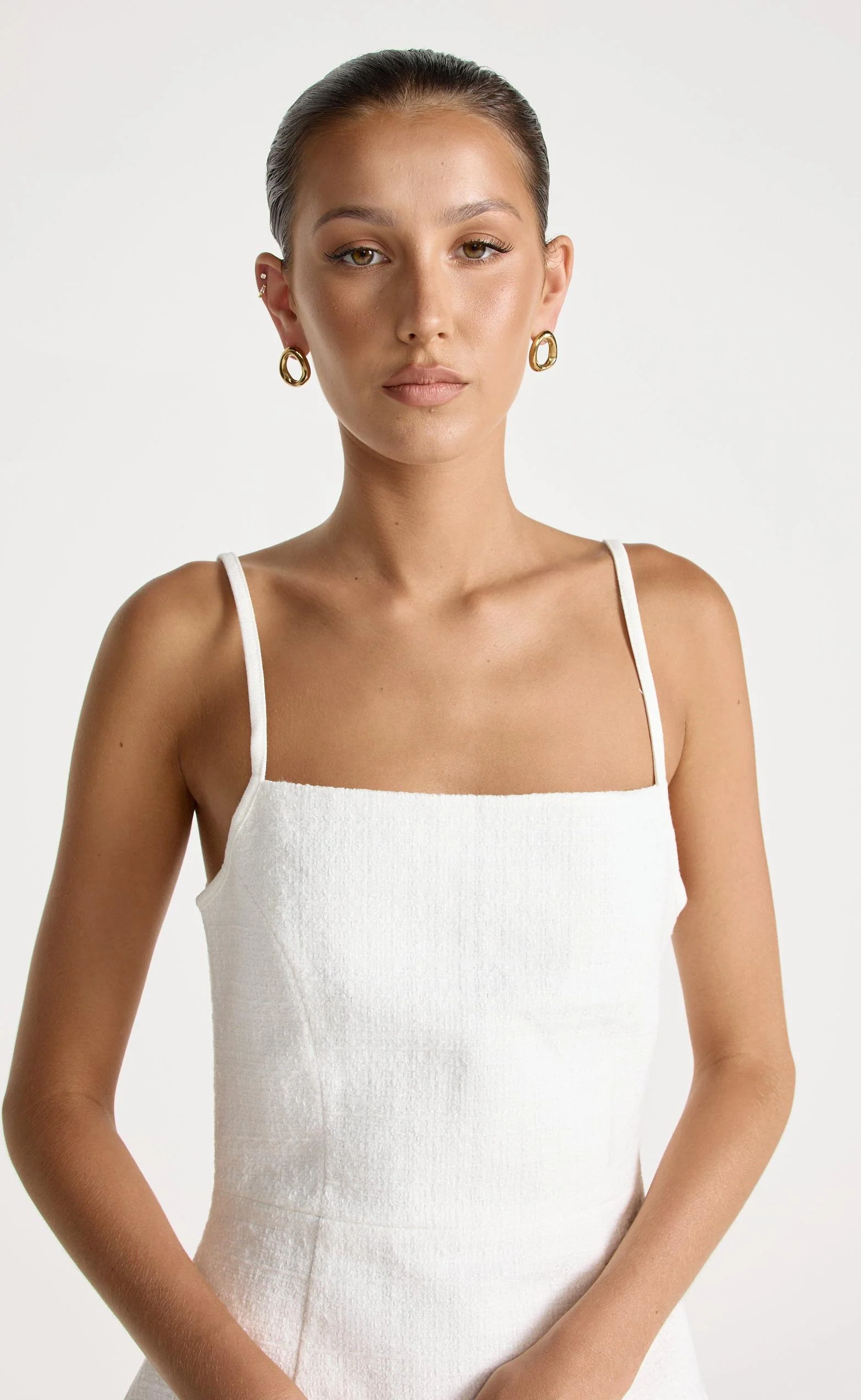 Sinead Mini Dress (Textured White) - Image 5