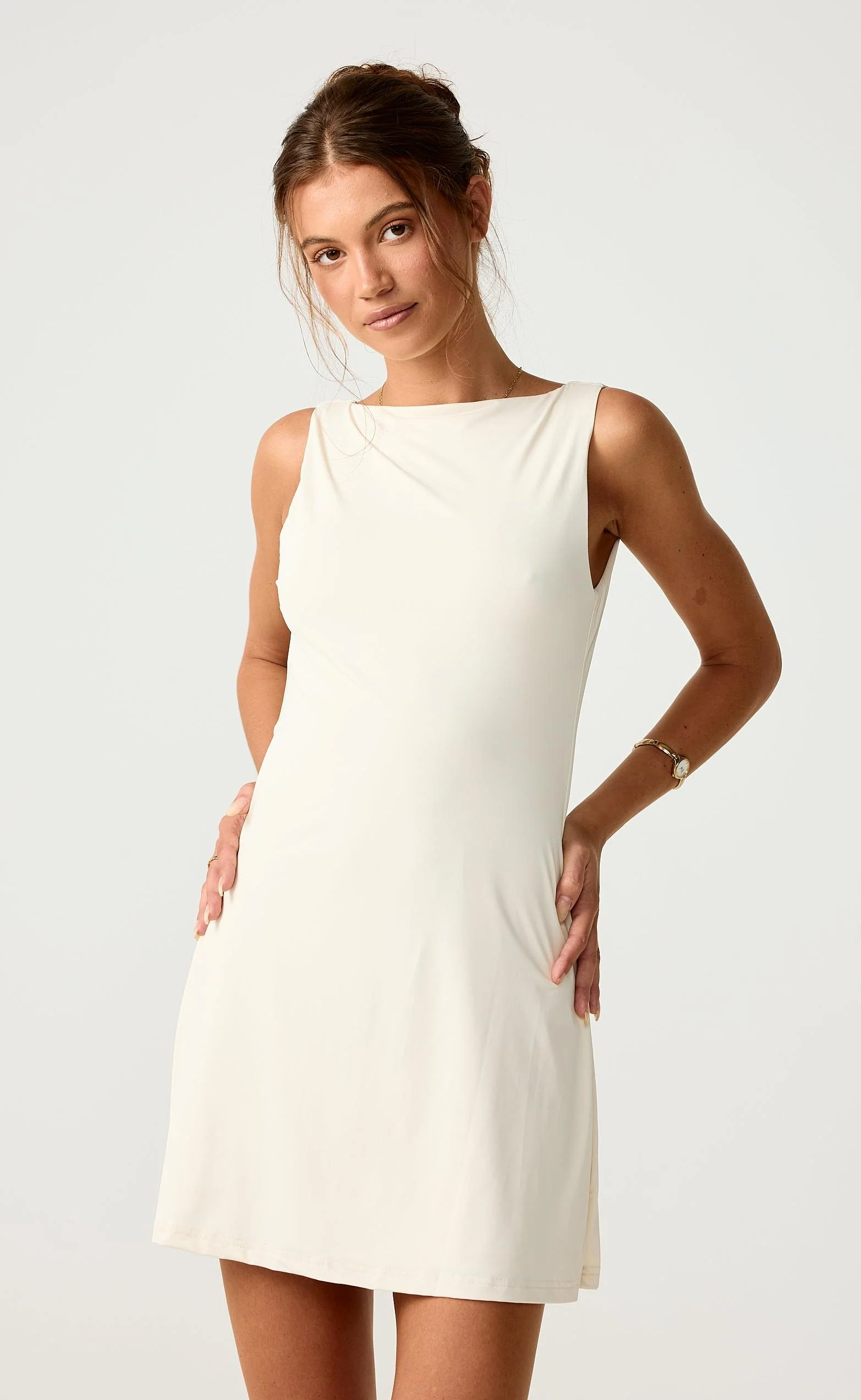 Soulmate Mini Dress (Oat) - Image 4