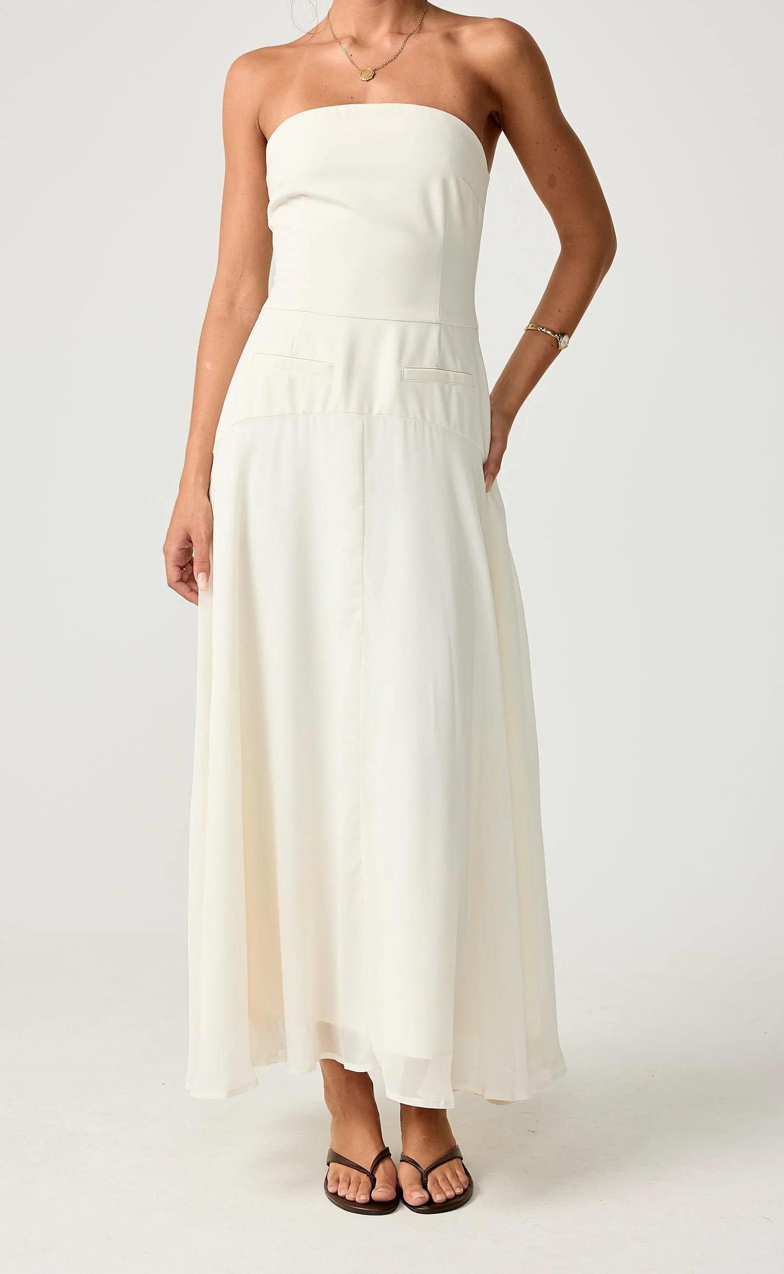 Stella Midi Dress (Cream) - Image 6