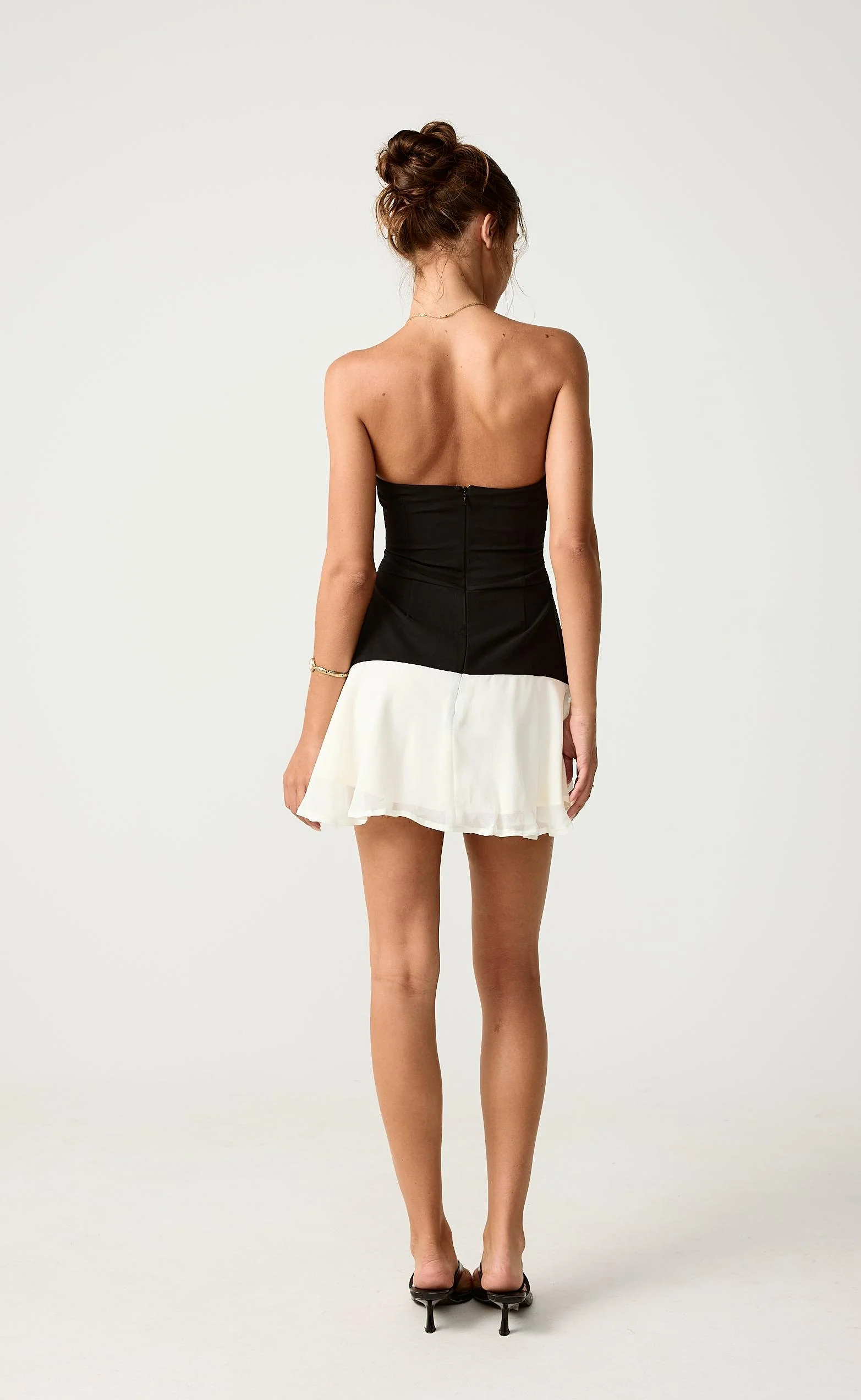 Stella Mini Dress (Black/Cream) - Image 4