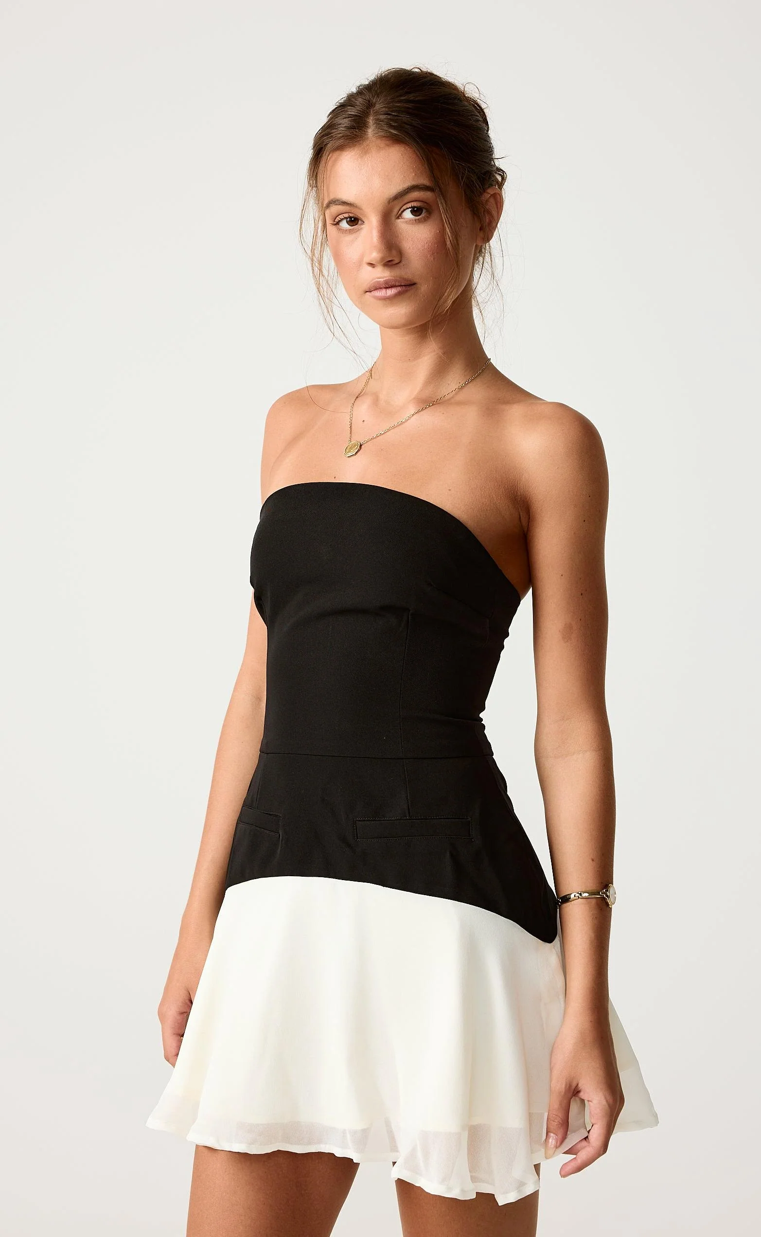 Stella Mini Dress (Black/Cream) - Image 6