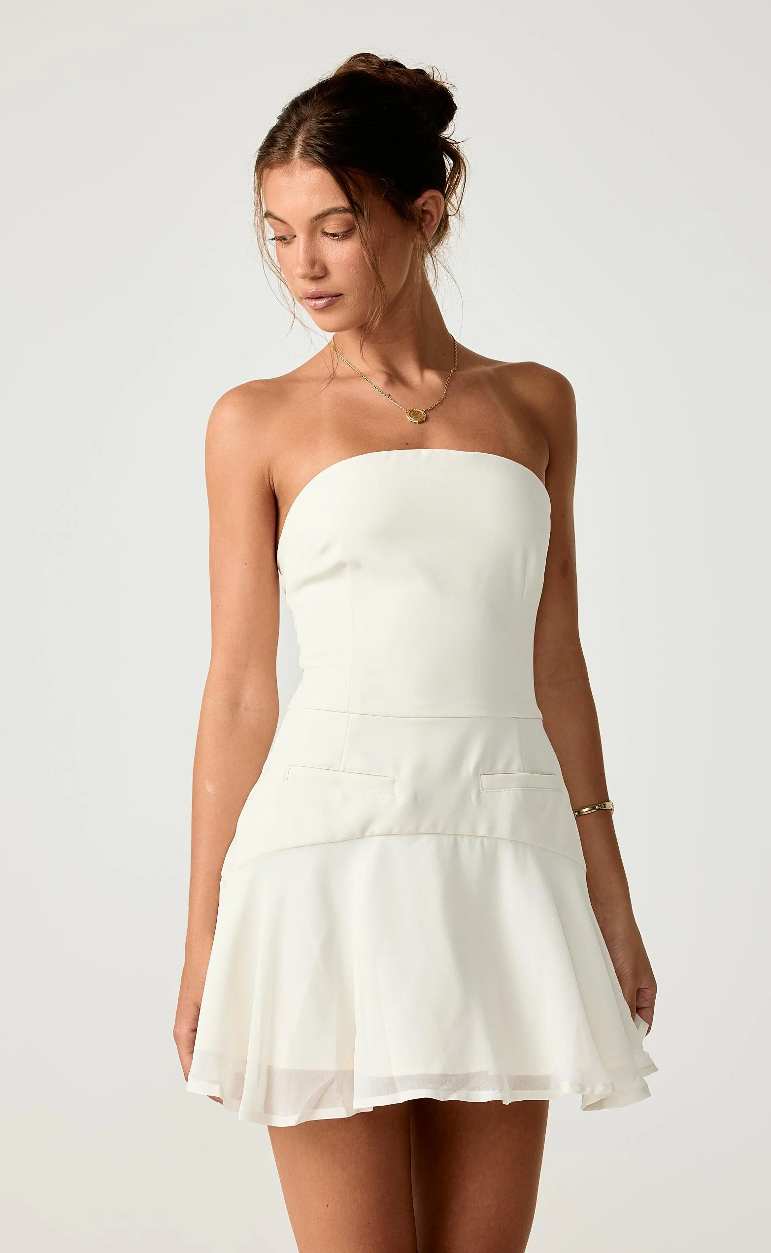 Stella Mini Dress (Cream) - Image 3