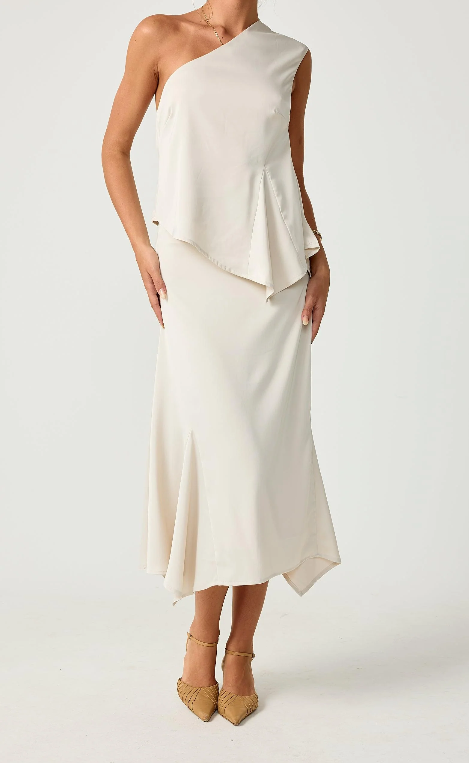 Stolen Glances Midi Skirt (Oat) - Image 3