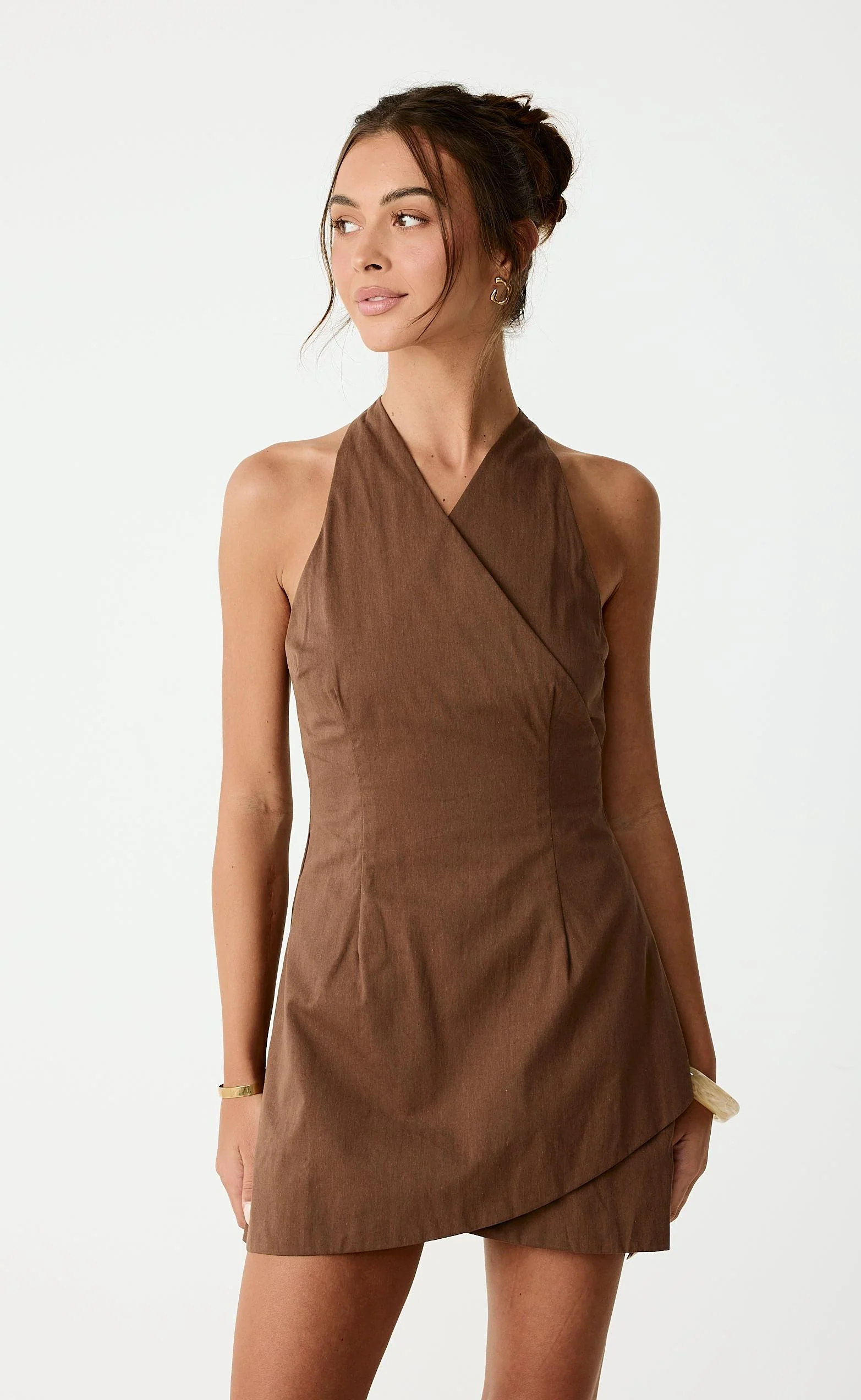 Talon Mini Dress (Coffee) - Image 3