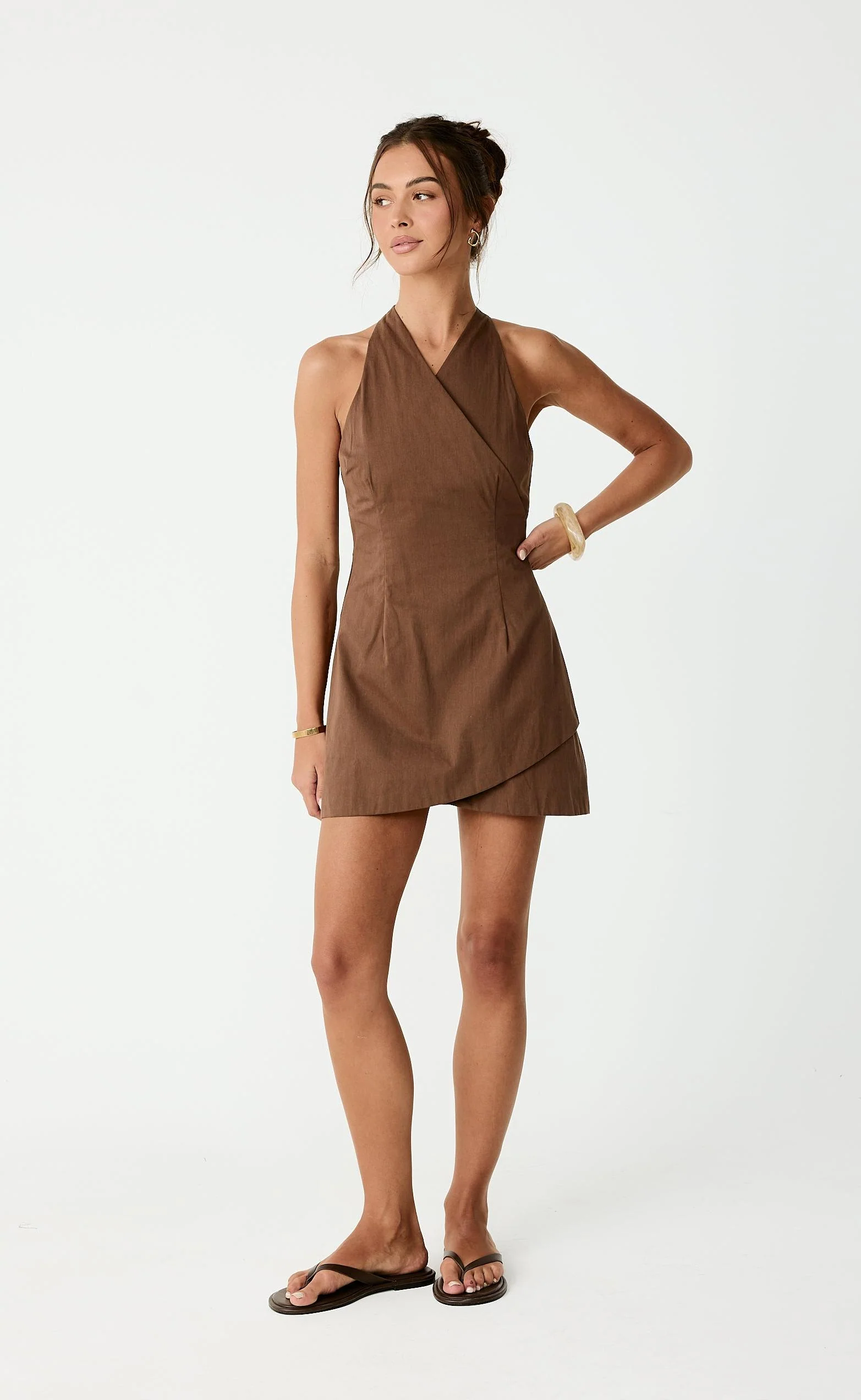 Talon Mini Dress (Coffee) - Image 7