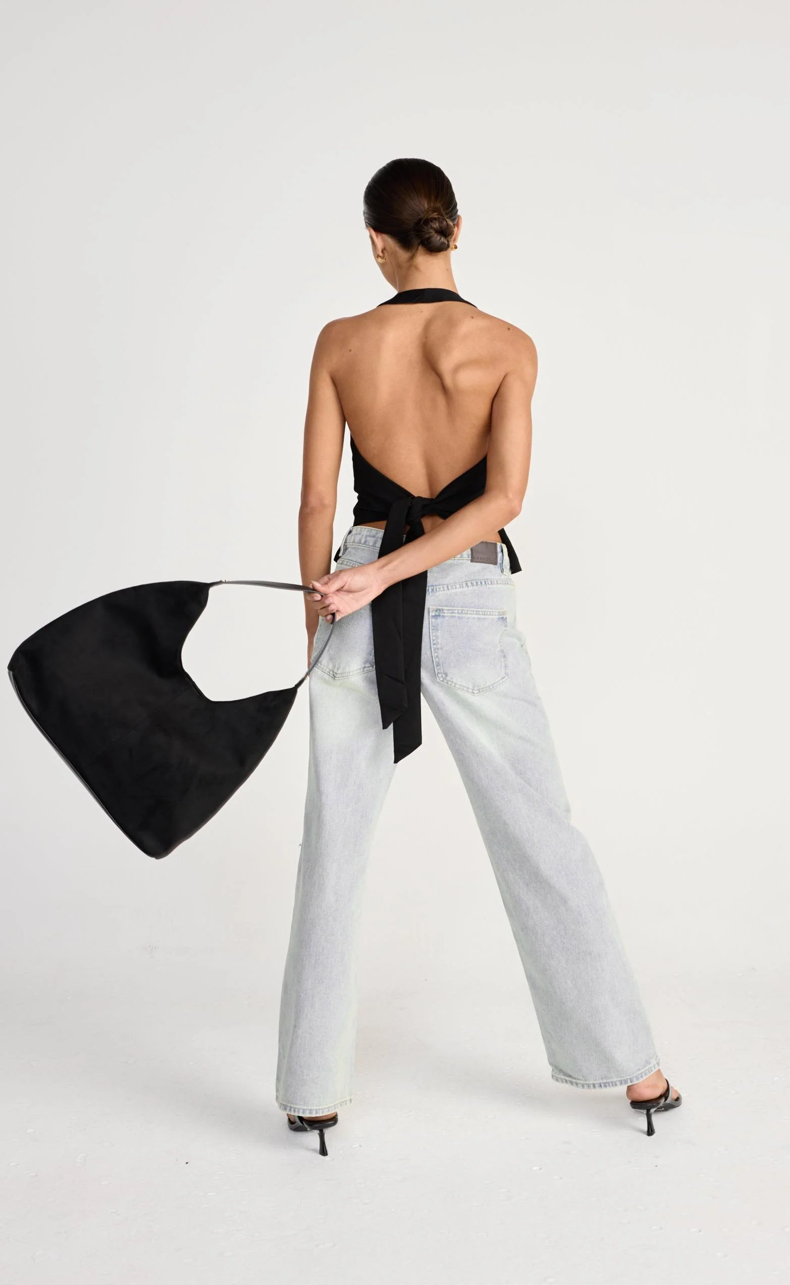Tammy Shoulder Bag (Black Suede) - By Billini - Image 4