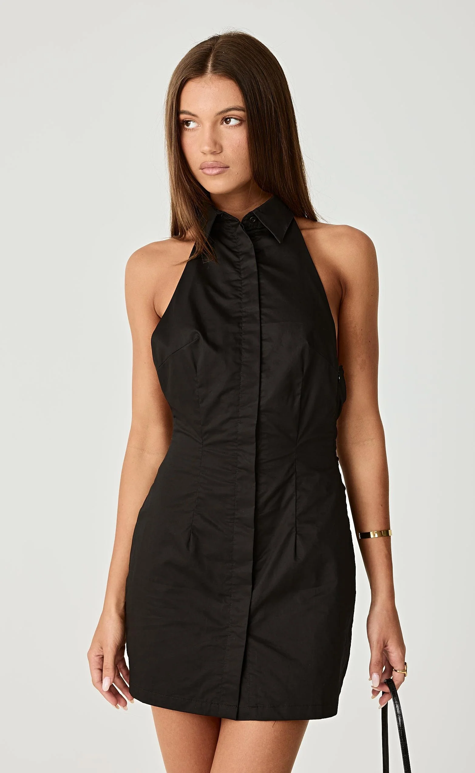 Tides Mini Dress (Black) - Image 4