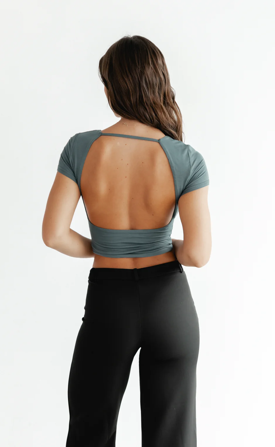 Trouble Backless Top (Teal) - Image 3