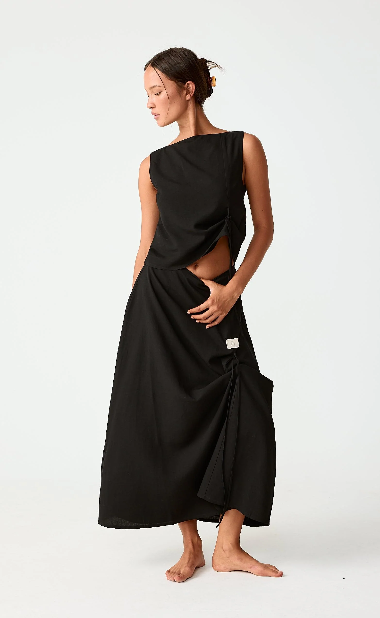 Troy Maxi Skirt (Black) - Image 3