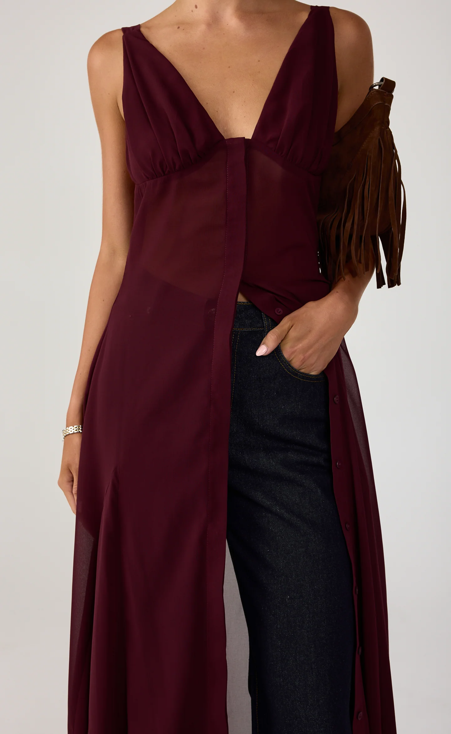 Two Step Maxi Dress (Plum) - Image 2