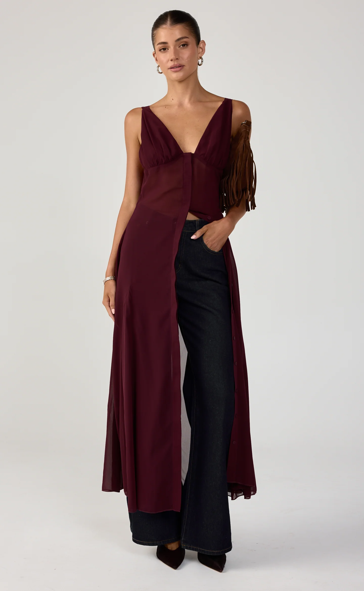 Two Step Maxi Dress (Plum) - Image 3