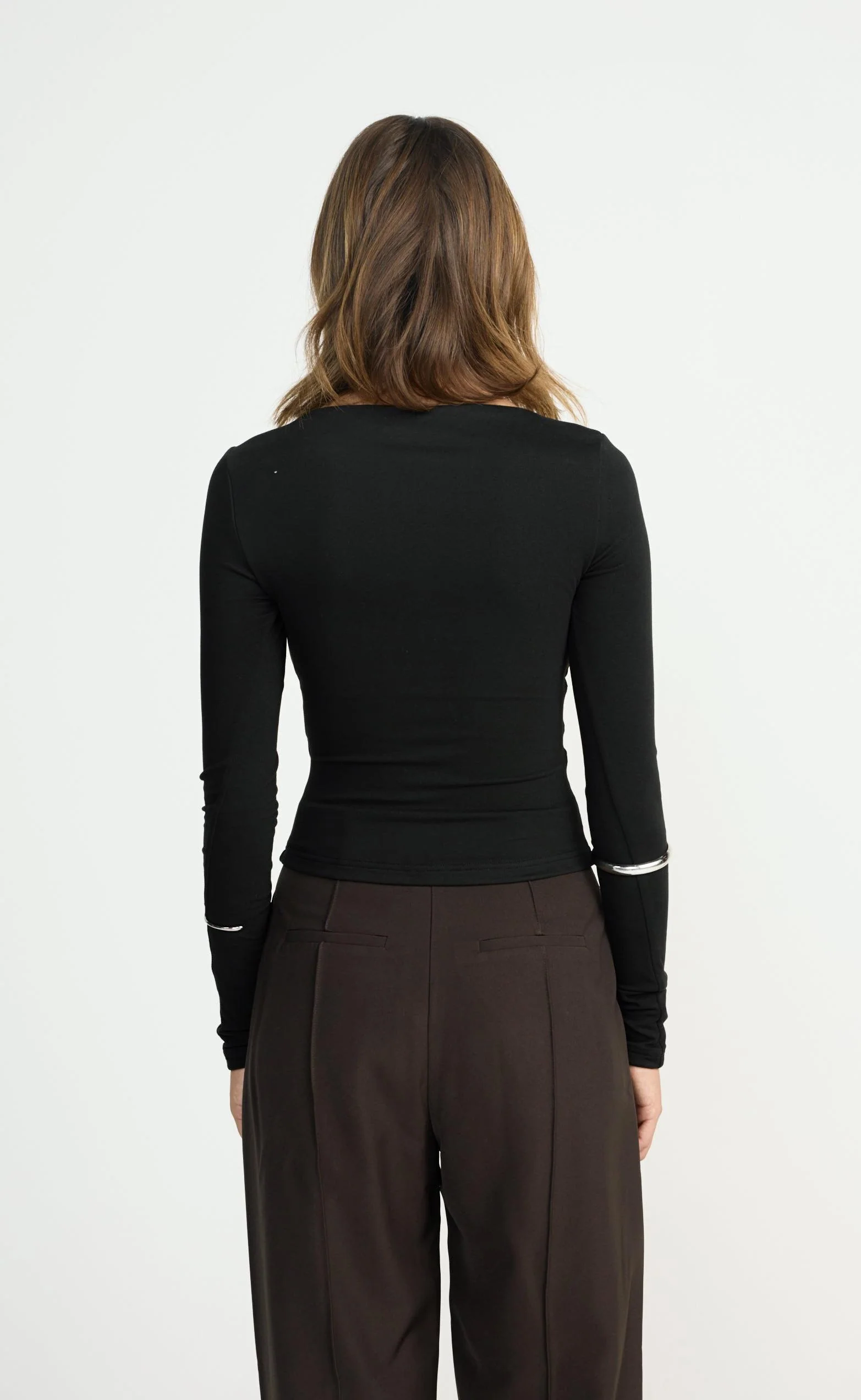 Twyla Long Sleeve Top (Black) - Image 5
