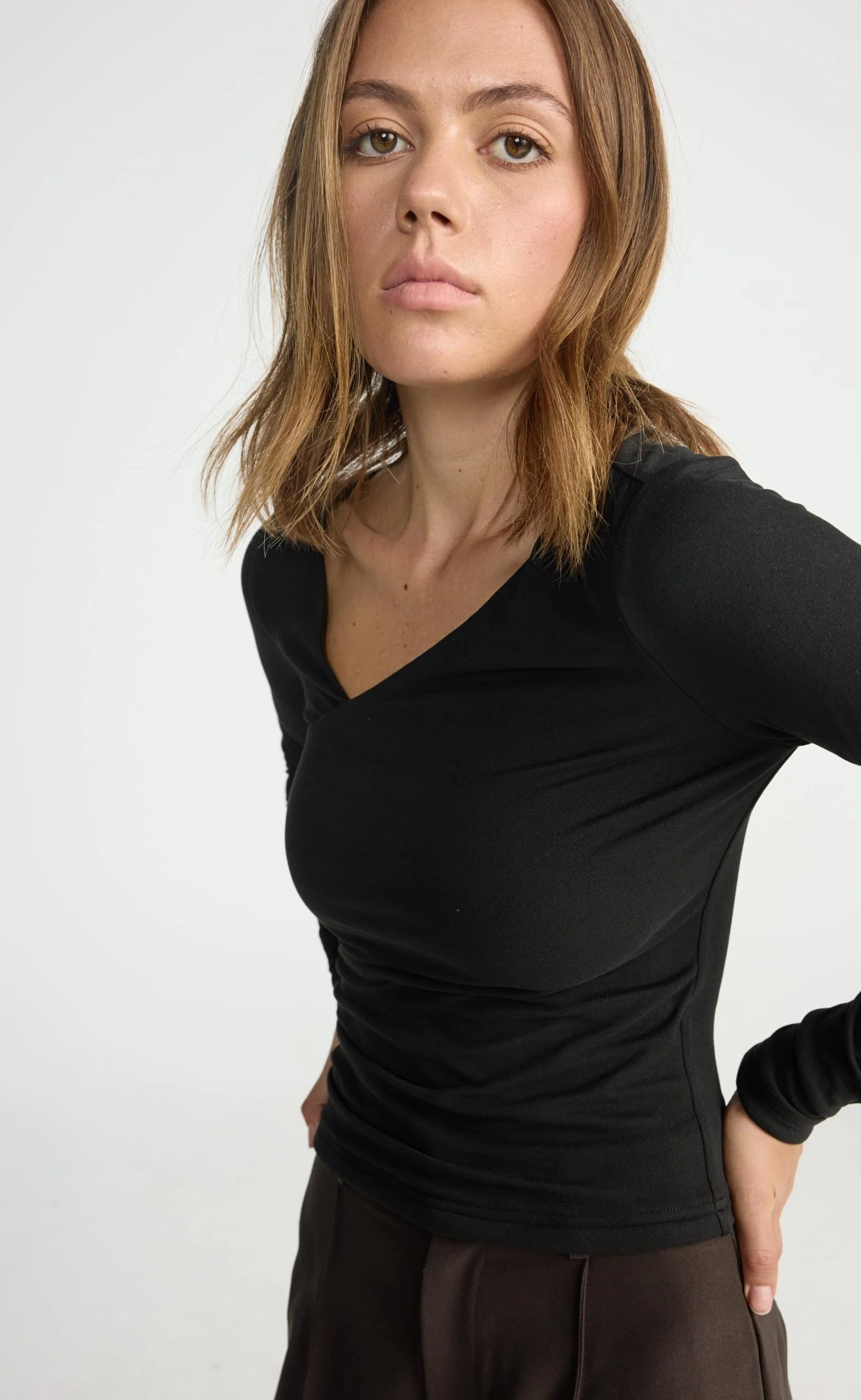 Twyla Long Sleeve Top (Black) - Image 6
