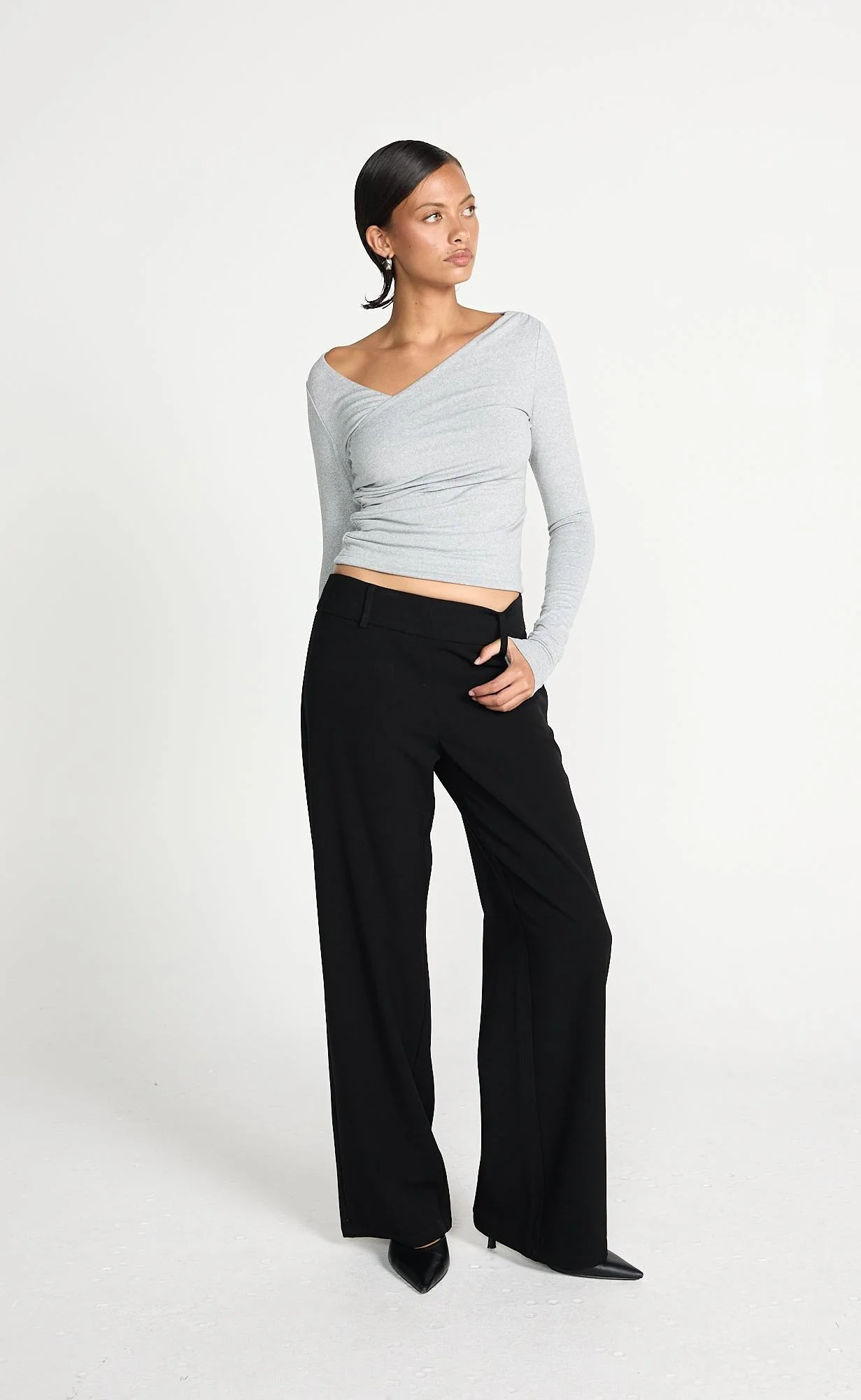 Twyla Long Sleeve Top (Grey Marle) - Image 4