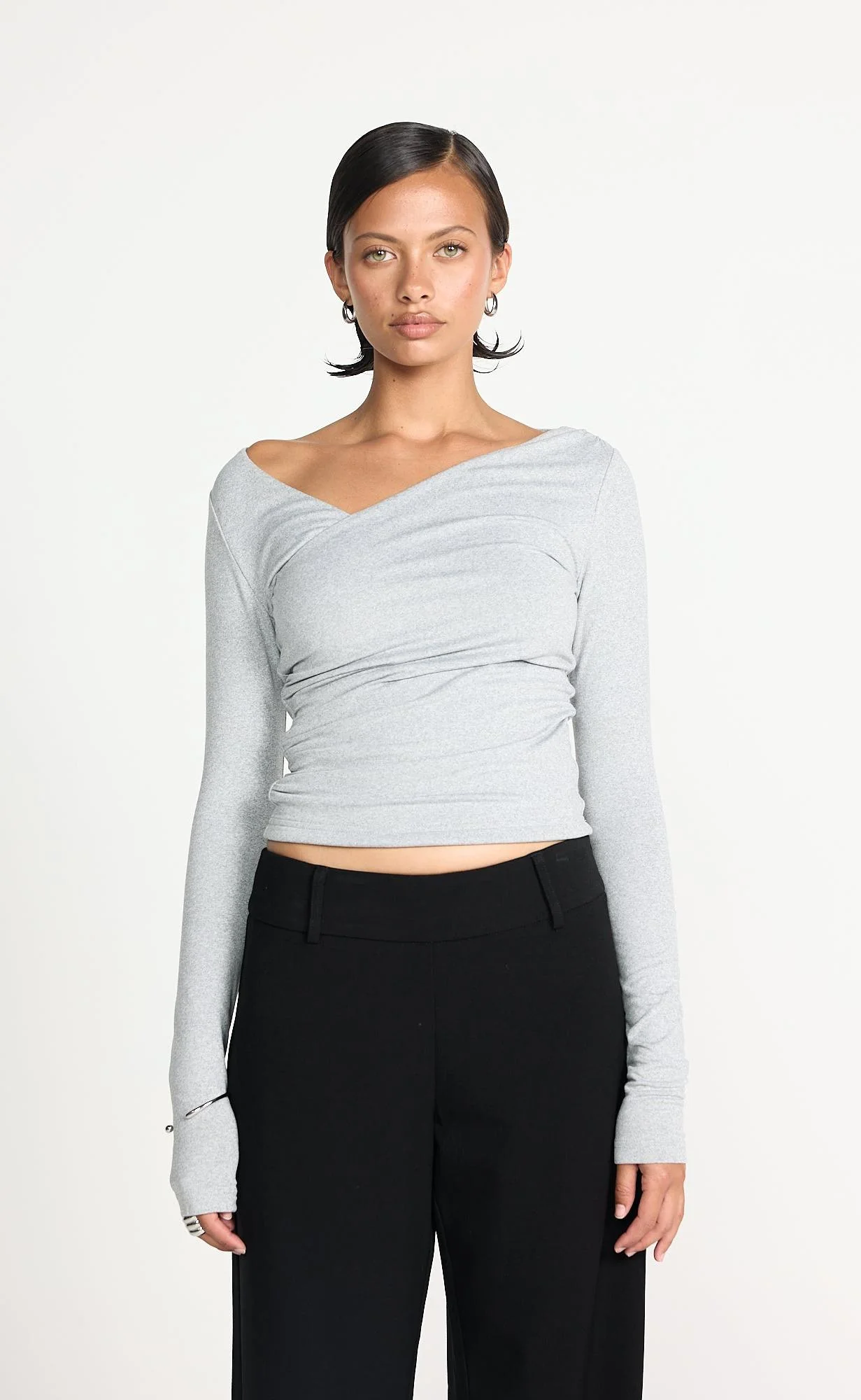 Twyla Long Sleeve Top (Grey Marle) - Image 6