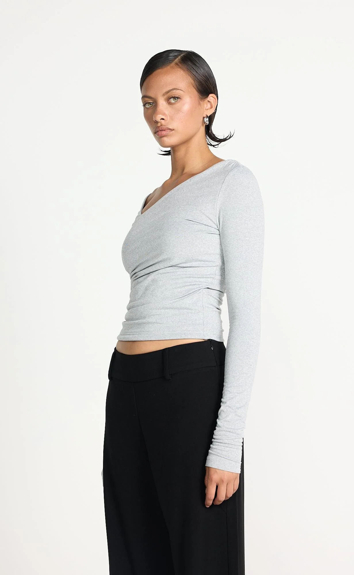 Twyla Long Sleeve Top (Grey Marle) - Image 7