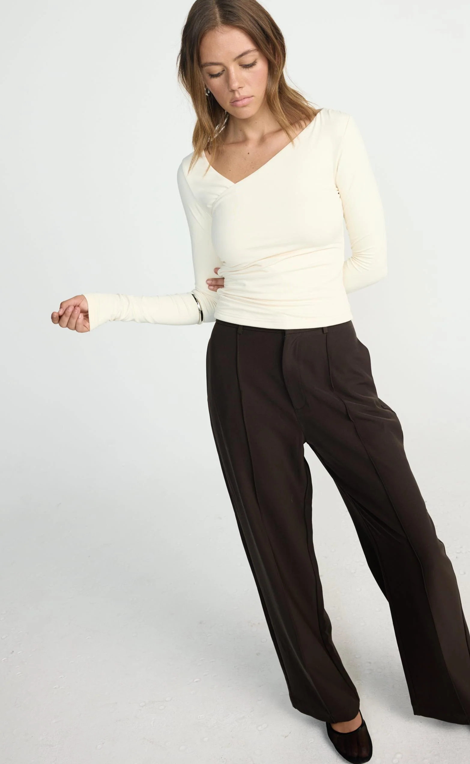 Twyla Long Sleeve Top (Oat) - Image 5