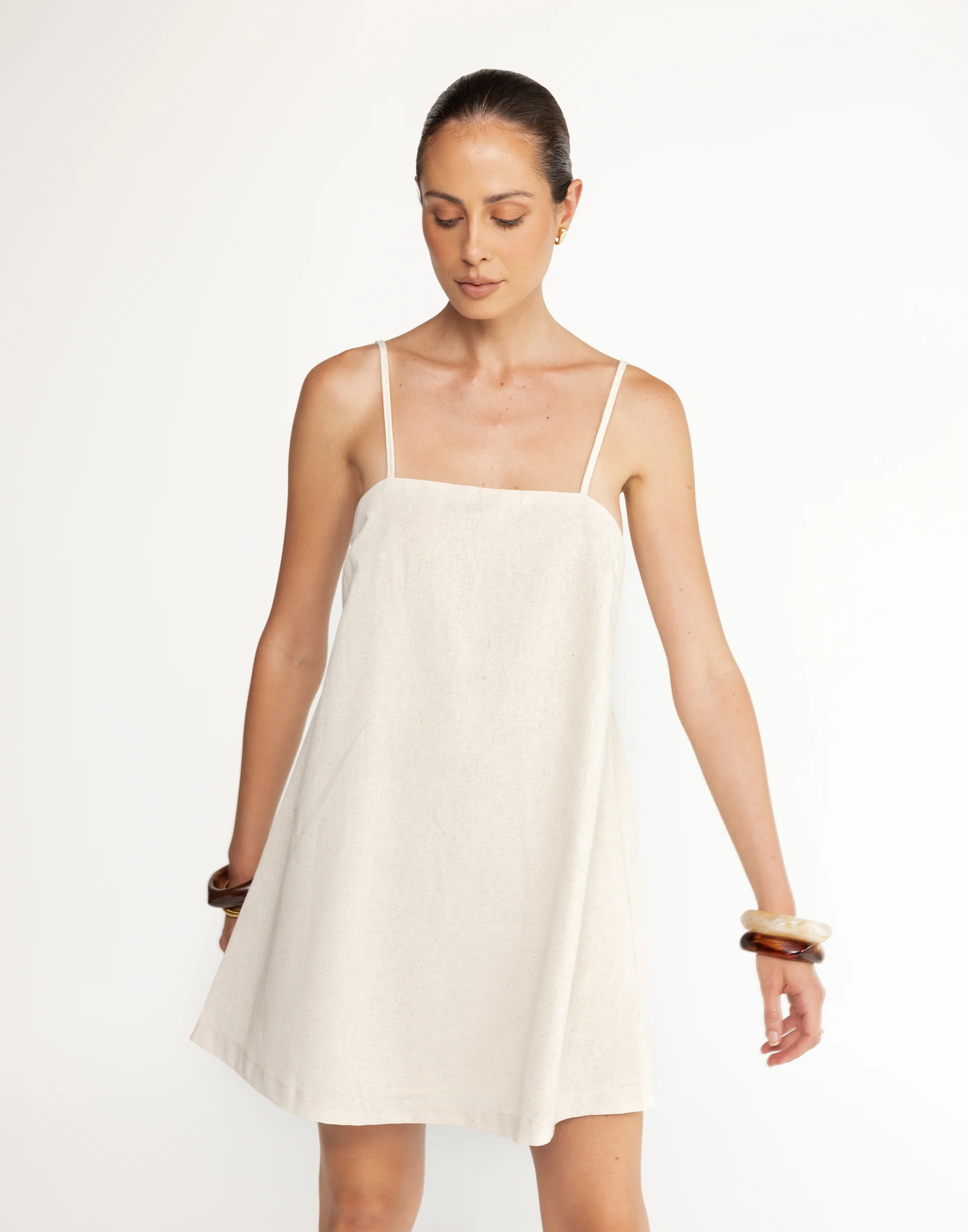 Valerie Mini Dress (Oat) - Image 5