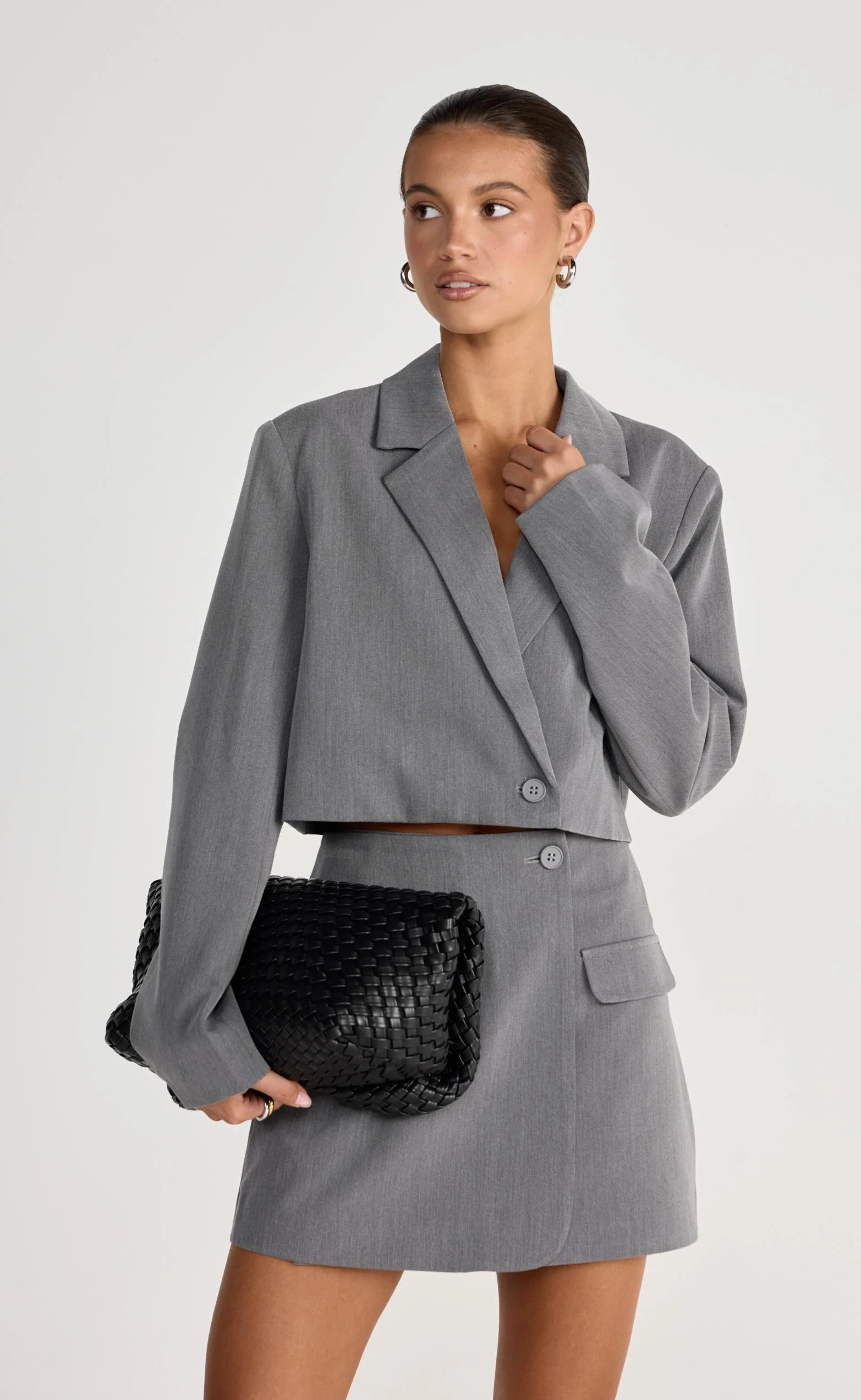 Waverly Mini Skirt (Grey) - Image 8