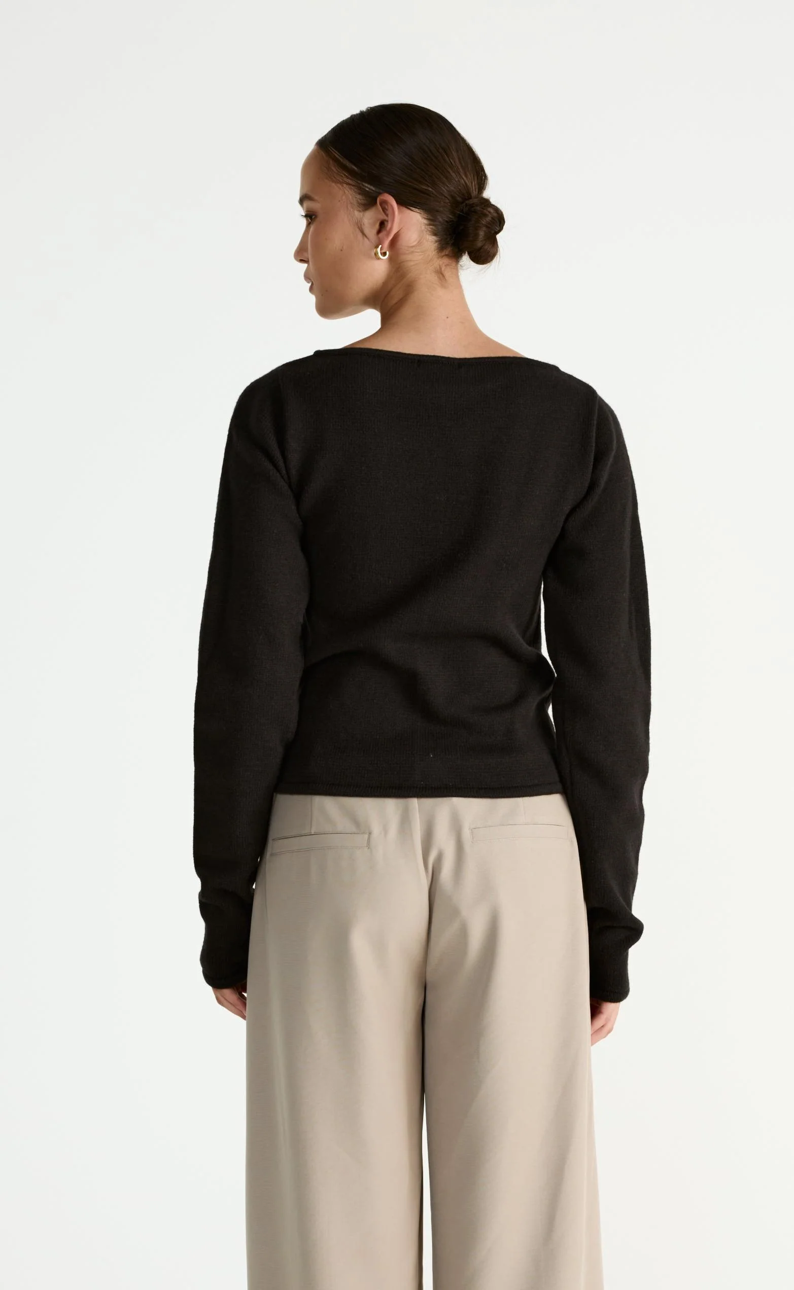 Wynter Long Sleeve Top (Black) - Image 6