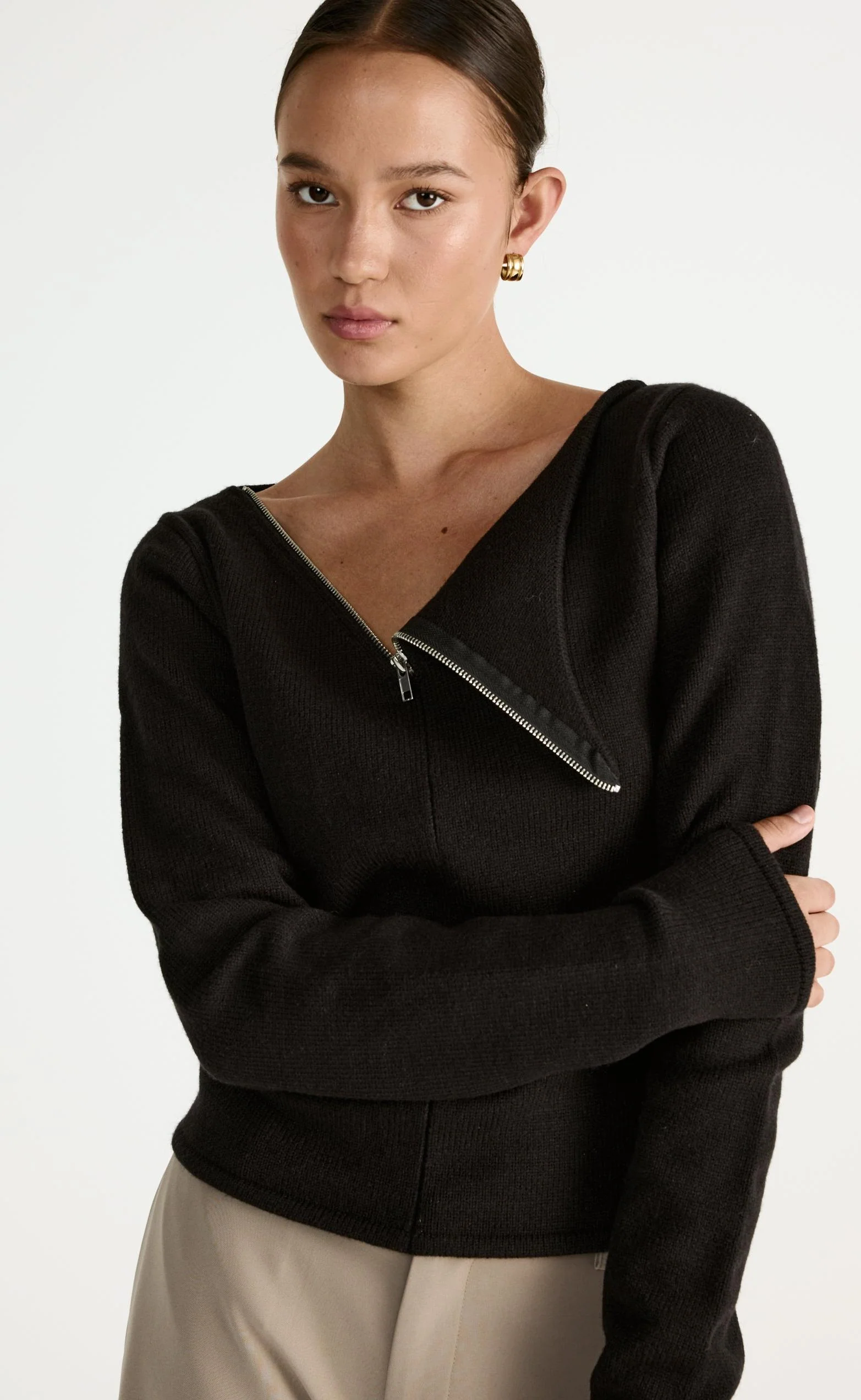 Wynter Long Sleeve Top (Black) - Image 8