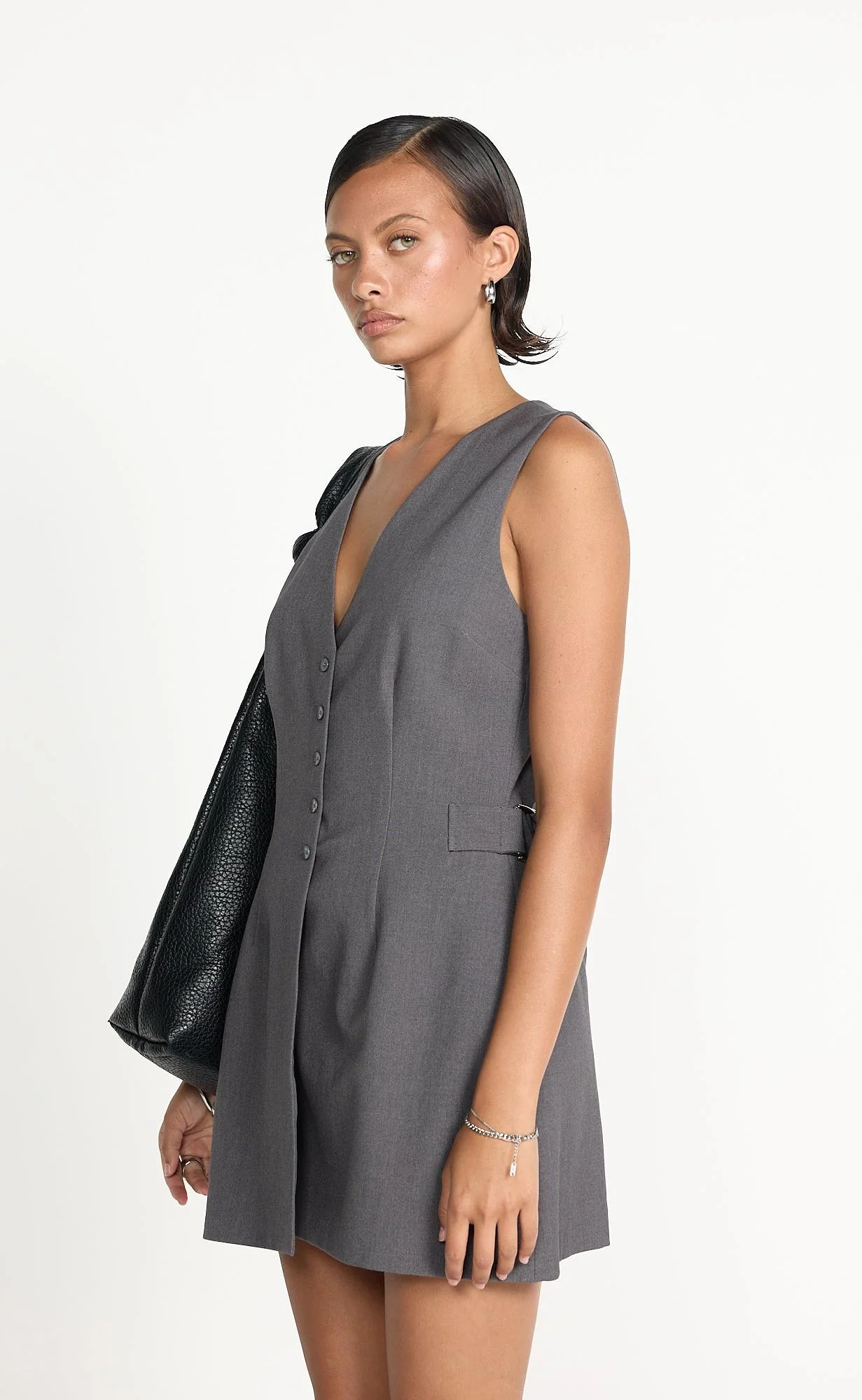 Yori Mini Dress (Textured Slate) - Image 2