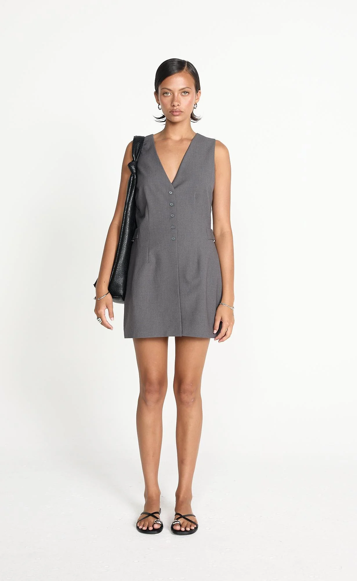 Yori Mini Dress (Textured Slate) - Image 6